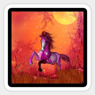 Wonderful fantasy horse in a autumn landscape Sticker